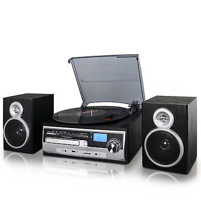 #ad Trexonic TRX 28SP 3 Speed Vinyl Turntable Home Stereo System with CD Player $179.00