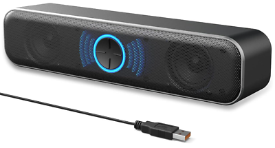 #ad #ad USB Computer Sound Bar Speakers for Desktop Laptop PC Gaming Speakers RGB Light $24.44