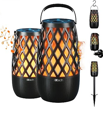 #ad IXTECH Outdoor Bluetooth Speakers Waterproof Portable With Warm Lights 2 Pack $120.00