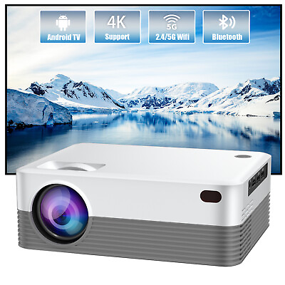 #ad 4K UHD Projector Smart 5G WiFi Bluetooth Android TV Home Theater Movie AV Beamer $70.29