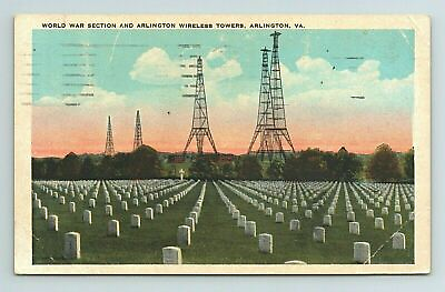#ad World War Section Arlington Cemetery Wireless Tower Virginia VA Vintage Postcard $1.00