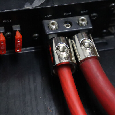 #ad 1 Pair Car Audio Power Plug Ring Terminals 1 0 To 4 Gauge Amp Input Adaptor Home $8.32