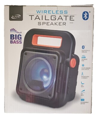 #ad 🔥iLive Bluetooth Tailgate 🔊Speaker ISB309B Black LED Display ✅️Free UPS Ship $54.95
