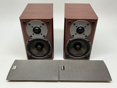 #ad Onkyo D N3XA Bookshelf Speakers Brown Wood Case Home Audio Music Compact Tested $69.98