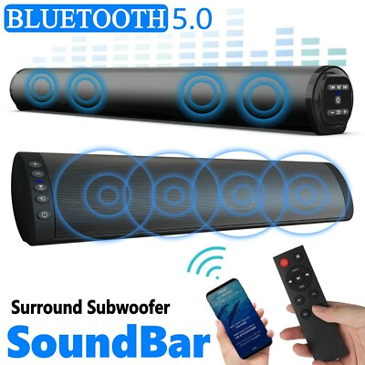 #ad Surround Sound Bar 4 Speaker System Wireless Subwoofer TV Home Theater amp; Remote $38.99