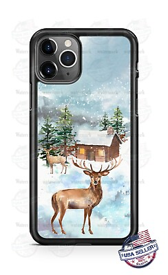 #ad Country Barn Deer Stag Winter HolidayPhone Case For iPhone 11Pro Samsung LG etc $14.94