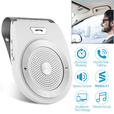 #ad Wireless Car Speakerphone Kit Hands Free Speaker Phone Visor Clip Motion AUTO $15.21