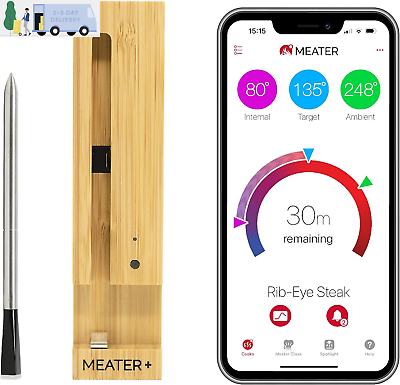 #ad MEATER Plus: Long Range Wireless Smart Meat Thermometer with Bluetooth Booster $149.26