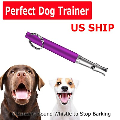 #ad Dog Training WHISTLE UltraSonic Obedience Stop Barking Pet Sound Pitch Black NEW $2.99