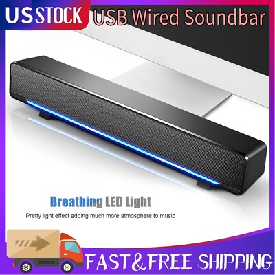 #ad USB Sound Bar TV Soundbar Wired and Wireless Home Theater TV Speaker $24.14