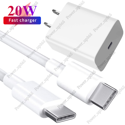 #ad 20W Type C Fast Charger Block Adapter USB C To C Cable For iPad Pro Air Samsung $9.65