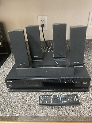 #ad Sony 3D Blu Ray DVD Home Theater System BDV E370 w Remote amp; 5 speakers TESTED $139.99