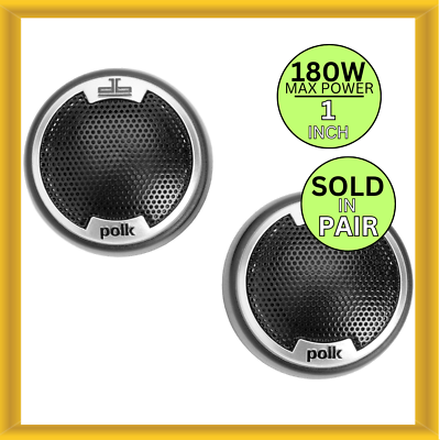 #ad Polk Audio DB1001 1 Inch Silk Polymer Composite Dome Tweeters 180 Watts Max Pair $49.99
