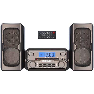 #ad Home Stereo System Bluetooth CD FM Bookshelf Wireless Digital Shelf Radio Audio $69.27