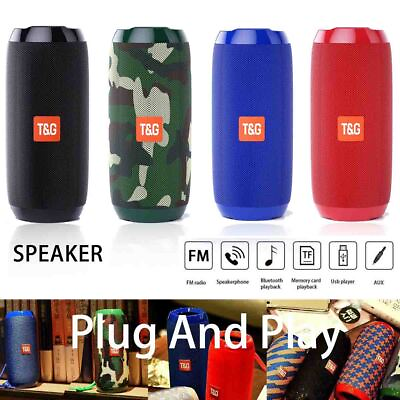 #ad USB TF FM Mode Rechargeable Waterproof Portable Bluetooth Speaker Black Color $14.89