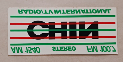 #ad Vintage Late 1990s CHIN Radio TV Toronto 7.25quot; x 3.25quot; Bumper Sticker C $2.99