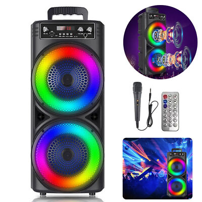 #ad 6000W Portable Bluetooth Party Speaker Sub Woofer Heavy Bass Sound System W Mi $53.99