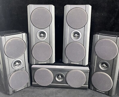 #ad KENWOOD HOME THEATER SPEAKERS 5 Surround Center Front Left Right KS 506HT Black $64.35