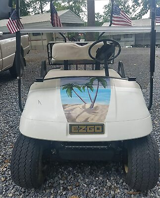 #ad Golf Cart 19quot; Beach Scene HOOD amp;UNDER SEAT Stripes Graphics EZGO club Car Yamaha $64.99