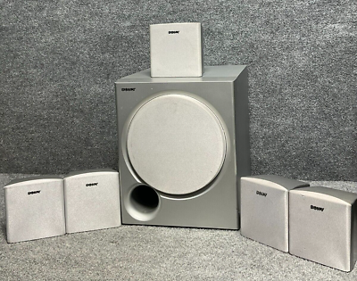 #ad Sony SS WMSP66 Set of 1 Subwoofer amp; 5 Surround Speakers 6 Ohms in Silver $60.00