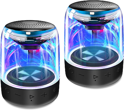 #ad Dual Portable Bluetooth Speakers Wireless Stereo Pairing Vibrant LED T4 Pro $42.99