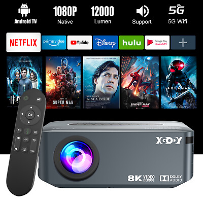 #ad 12000 Lumen Projector 4K Bluetooth 5G WIFI Home Theater Movie HDMI USB AV Used $94.99