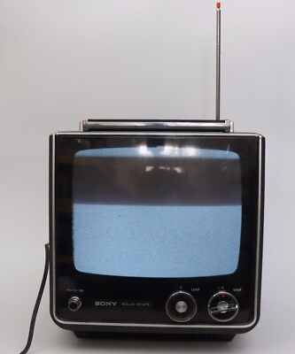 #ad Vintage Sony TV 112 Portable Black White TV W Car Adapter And UHF Antenna $109.99