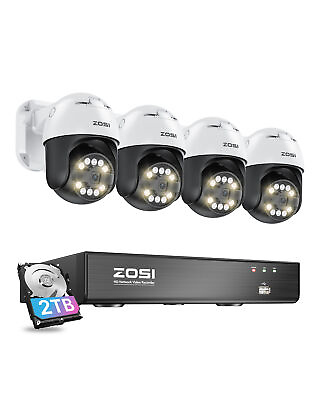 #ad ZOSI 4K NVR 5MP PoE Security Pan Tilt Camera Outdoor System Color Night Vision $359.99