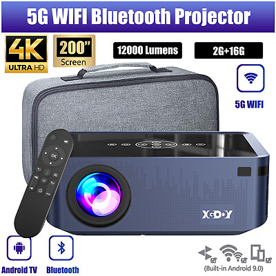 #ad 4K Mini Projector 12000 Lumen LED Video WiFi Home Theater Cinema Bluetooth HDMI $124.99