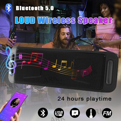 #ad Outdoor Bluetooth Speaker Wireless Waterproof Stereo Bass USB TF FM Radio LOUD $9.59