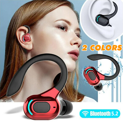 #ad Bluetooth 5.2 Headset Wireless Earbuds Earphones Stereo Headphones Ear Hook USA $6.79