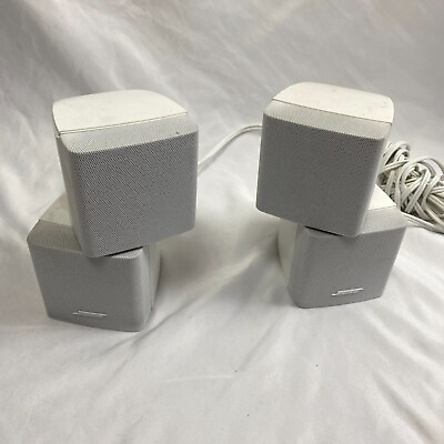 #ad Bose Jewell Double White Cube Speakers Surround Sound Home Stereo System 2 $64.99