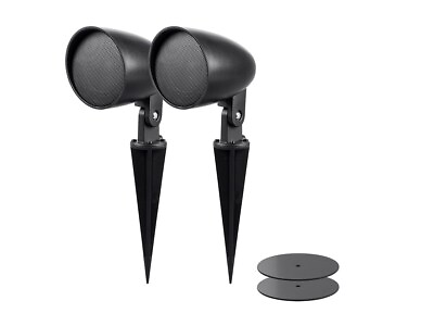 #ad Monoprice Outdoor 2.5 inch Satellite Garden Speaker pair Sycamore Series $34.99