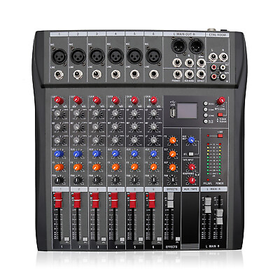 #ad 6Channel Bluetooth Mixer USB DJ Live KTV Sound Board Mixing Console Studio Audio $86.48