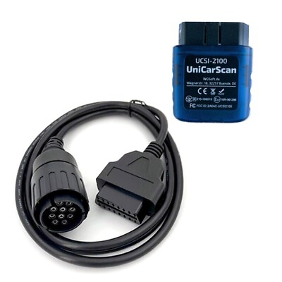 #ad UniCarScan UCSI 2100 OBD2 Bluetooth Scanner for BimmerCode amp; MotoScan W 10pin $79.90
