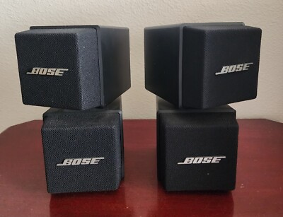 #ad PAIR OF BOSE ACOUSTIMASS CUBE SYSTEMS AM 5 PAT. 4549631 SPEAKERS.BLACK.WORKS $99.99