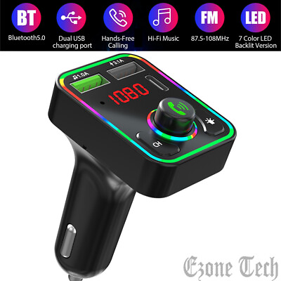 #ad Bluetooth Car Wireless FM Transmitter Adapter Radio MP3 2 USB Charger Handsfree $8.99