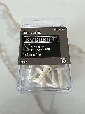 #ad 150 pcs Everbilt 1 4 x 1 in Plastic Rivets Secures Tub Surround to Wall BEIGE $29.99