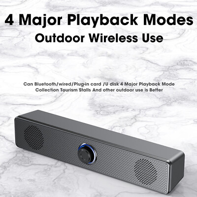 #ad Sound System Bluetooth compatible Speaker 4D Surround Soundbar Computer Speakers $17.66