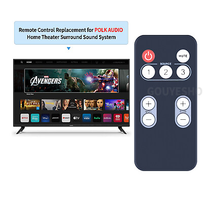 #ad New For Polk Audio SurroundBar 6000 Instant Home Theater Remote Control $19.45