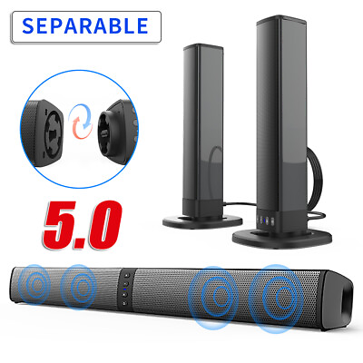#ad #ad Bluetooth 5.0 Home TV Sound Bar Speaker System Wireless Subwoofer 3D Surround $45.88