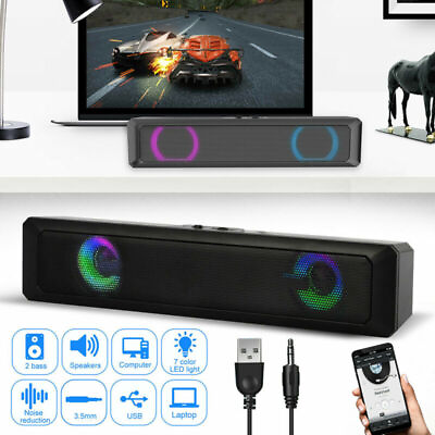 #ad Powerful Sound Bar Speaker System Wired Subwoofer TV Home Theater Soundbar $17.95