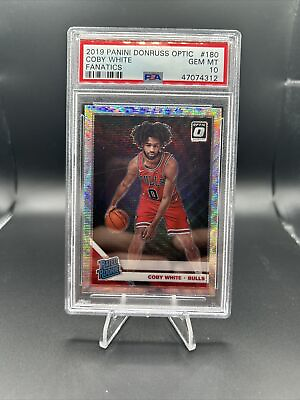 #ad 2019 Panini Optic Fanatics Exclusive #180 Coby White Rated Rookie PSA 10 $25.00