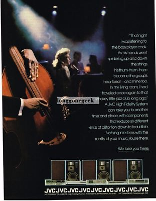 #ad 1983 JVC Speakers Stereo Recievers Cellist Cello VINTAGE Print Ad $8.95