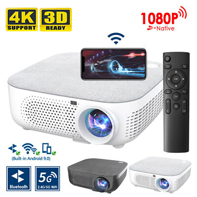 #ad 50000LM 4K 1080P 2.4G 5G WiFi Bluetooth LED Home Theater Video Projector Cinema $145.99
