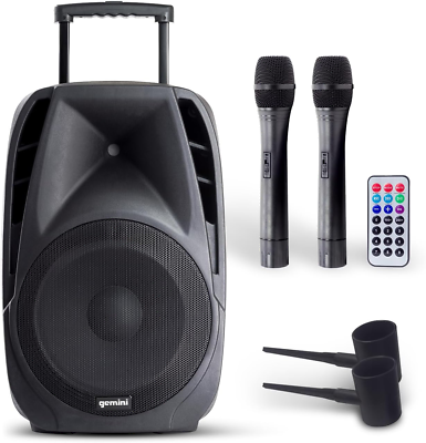 #ad 800W Wireless Bluetooth DJ PA Speaker System 2 Mics Trolley USB SD Portable $389.30