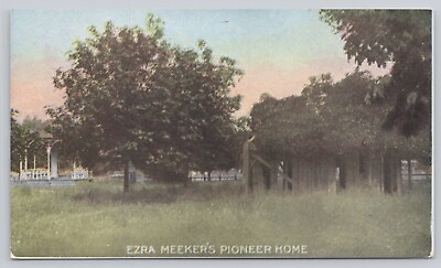 #ad Vtg Post Card Ezra Meeker#x27;s Frontiersman Pioneer Home Puyallup Wash. A490 $5.99